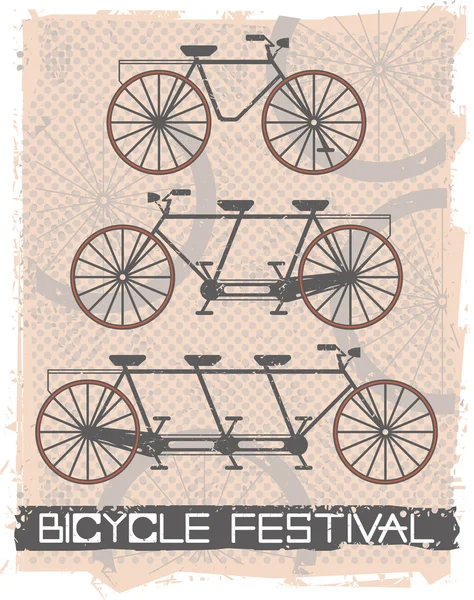 Imagen vectorial con bicicletas vintage — Vector de stock