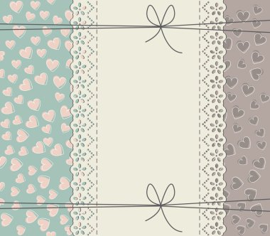 Elegant lace frame with stylish hearts
