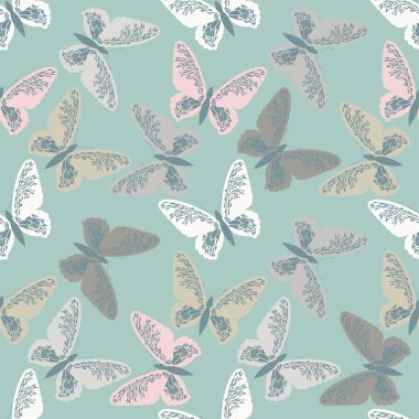 Elegant seamless pattern with cute butterflies