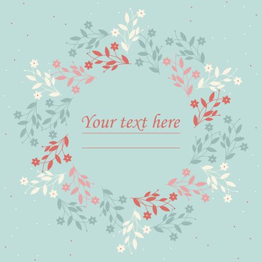 Elegant circle frame with tender flowers