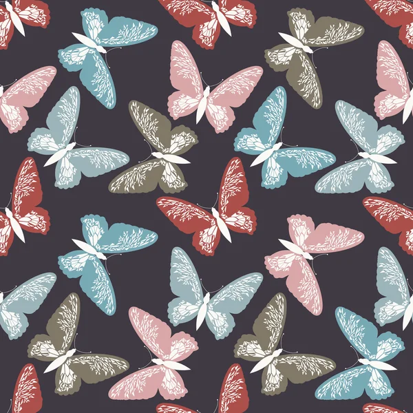 Padrão infinito elegante com borboletas — Vetor de Stock