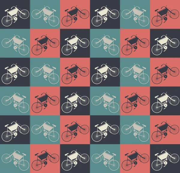 Elegant seamless pattern with retro bikes — Stock Vector