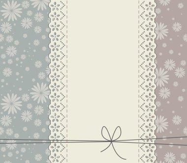 Dantel çerçeve ve şirin çiçekler ile şık kapak