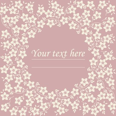Trendy circle frame with flowers and leaves
