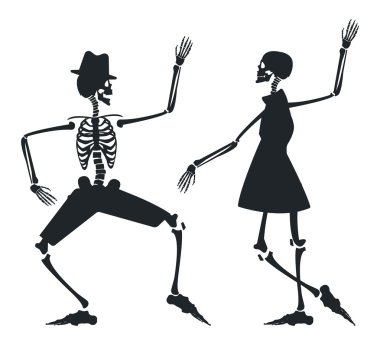 İskeletin çift siluet vektör görüntü