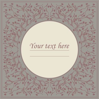 Retro round floral frame