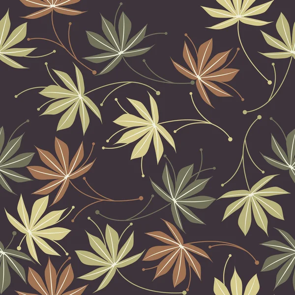 Buntes, nahtloses Muster mit tropischen Blättern — Stockvektor