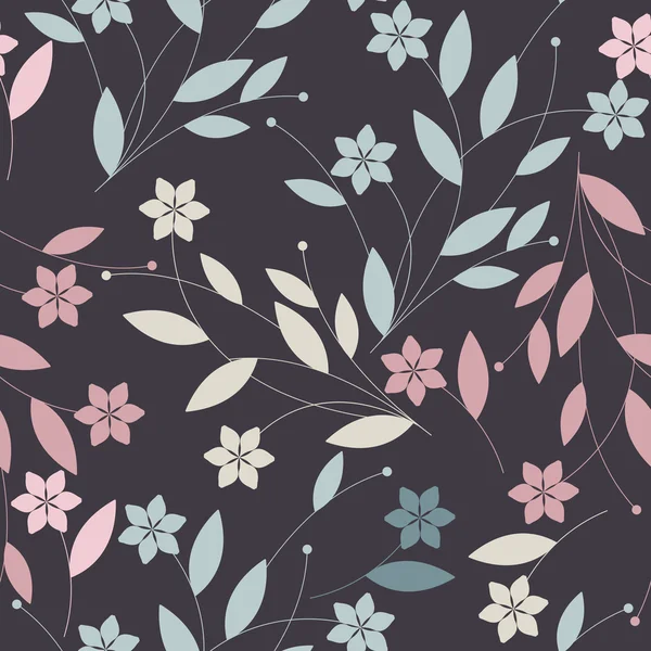 Endlose bunte Muster mit eleganten Blumen — Stockvektor