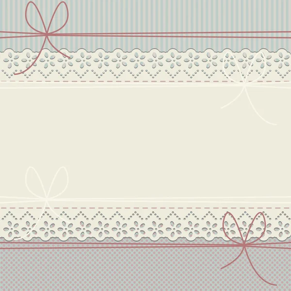 Lace frame with polka dots and lines — ストックベクタ