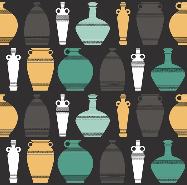 Motif sans couture Stylih avec vases — Image vectorielle