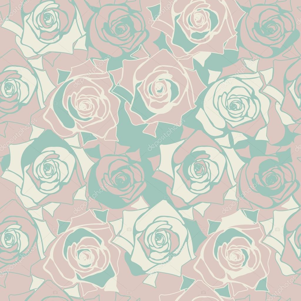 Cute seamless pattern with roses