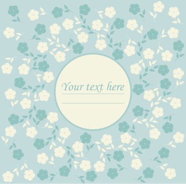 Circle frame with stylish flowers and leaves