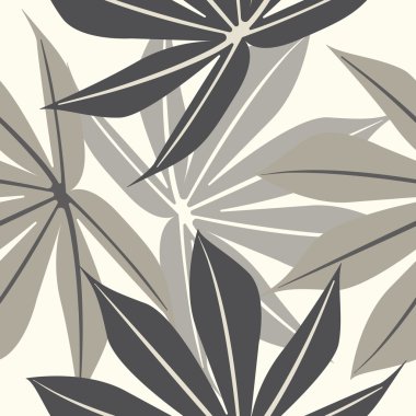 Elegant endless  pattern with tropical leaves