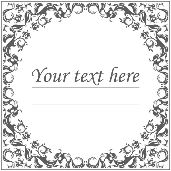 Floral classic circle frame — Stockvector