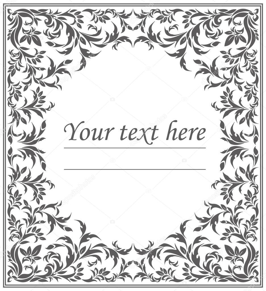 Elegant oval frame with vintage floral ornament