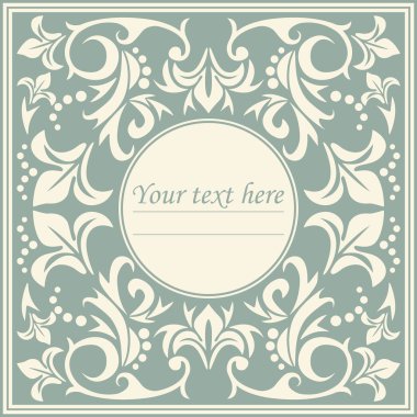 Elegant circle frame with classic ornament