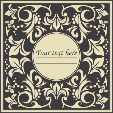 Perfect circle frame with vintage ornament
