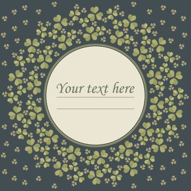 Round frame with Clover leaves for St. Patrick's day