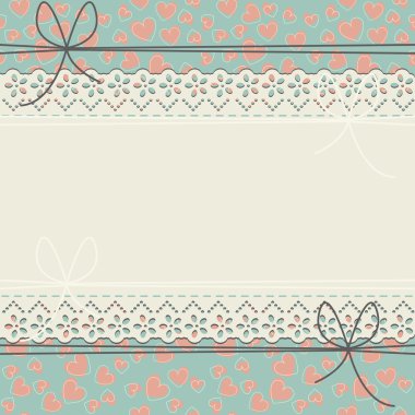 Horizontal lace frame with cute hearts