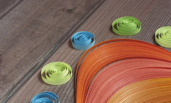 Luminosi elementi di sfondo colorati per quilling (carta, righello ) — Foto Stock