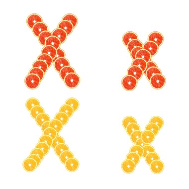 Mektuplar yığın dilim limon ve kireç yazıtlar oluşturmak için