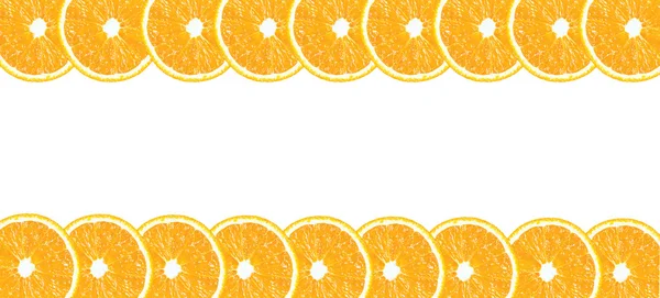 Orange halves background with space for text on a white backgrou — Stock Photo, Image