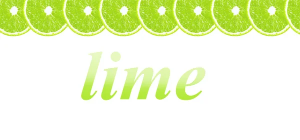 Lime reduce a la mitad el fondo con espacio para texto sobre fondo blanco — Foto de Stock