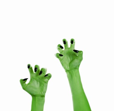 Hallow konulu bir kolaj oluşturmak için korkunç canavar el