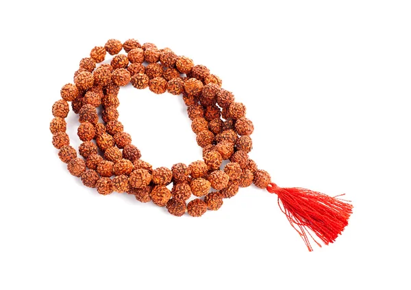 Rudraksha bir kadın elinde tespih. Japa mala.