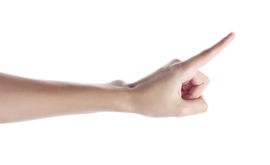 Beyaz izole bir kolaj oluşturmak için el