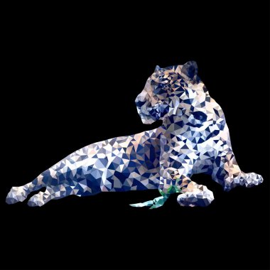 low poly leopard clipart