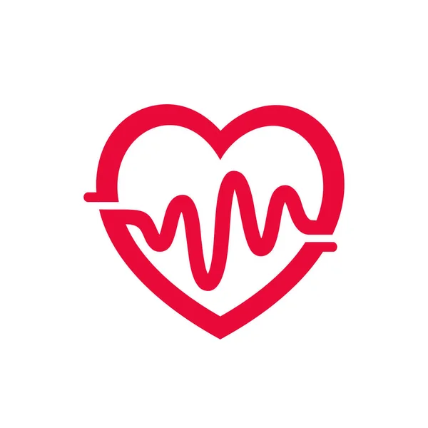 Coeur Battement Logo Design — Image vectorielle