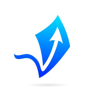 Uçurtma konseptiyle uçan ok logosu