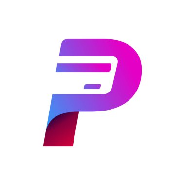 Dijital ödeme kavramlı p harfi logosu