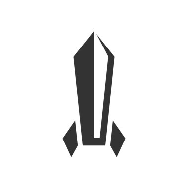 roket monogram logosu oluşturma kavramı