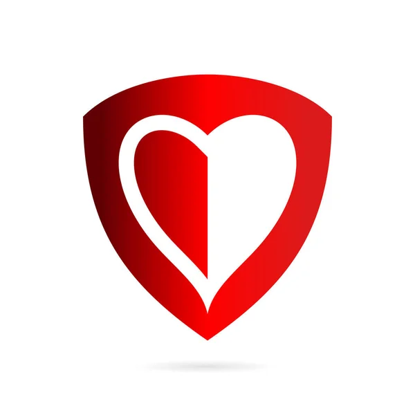 Concepto Logo Amor Escudo Creativo — Archivo Imágenes Vectoriales