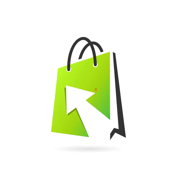 Einkaufstaschenvektor Mit Pfeil Symbol — Stockvektor