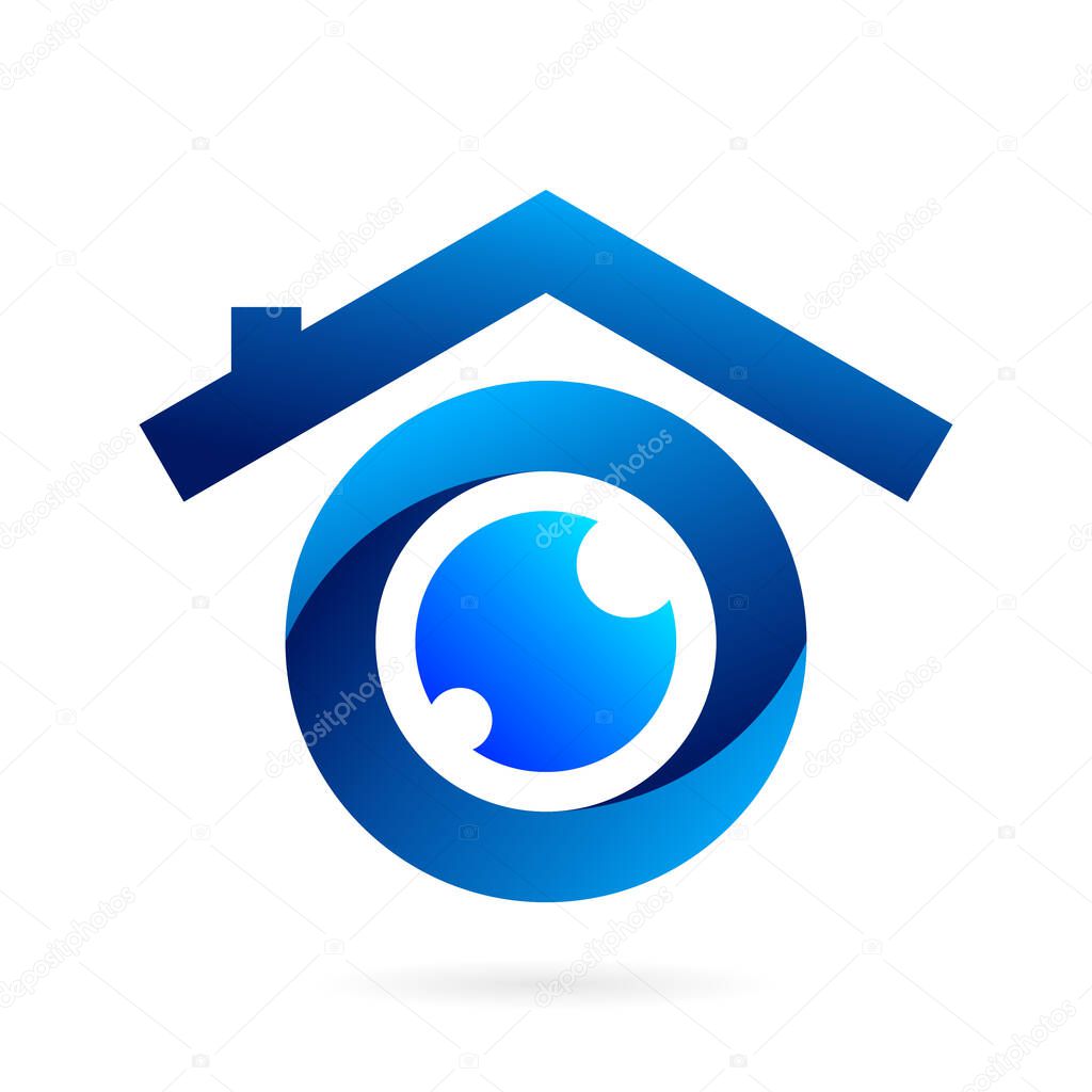 camera home symbol, camera logo template