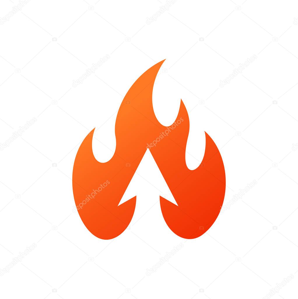 Arrow flame fire logo concept