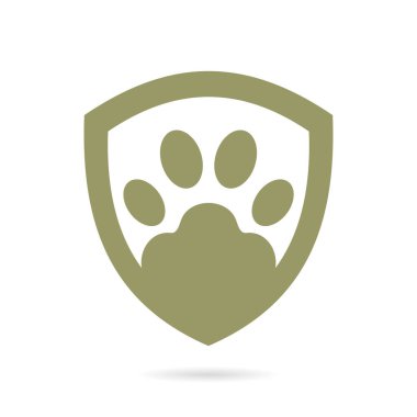 Kalkan vektör logosuna sahip hayvan ayak izi