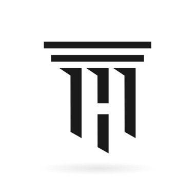 Law sütun vektör logosu, h harfi logosu