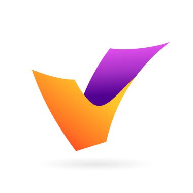 renkli harf v vektör logosu tasarımı