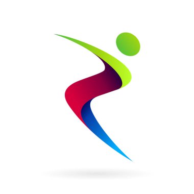 r harfi logosu soyut insanları çalıştır