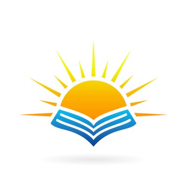 gündoğumu kitap logosu gradyan tarzda