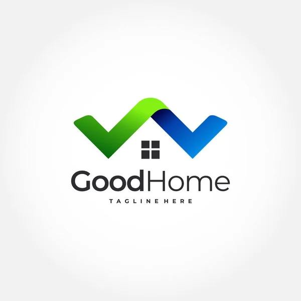 Home Logo Goed Onroerend Goed Symbool — Stockvector