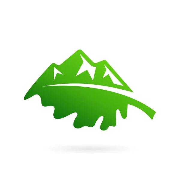 Лист Дуба Горы Логотип Листа — стоковый вектор