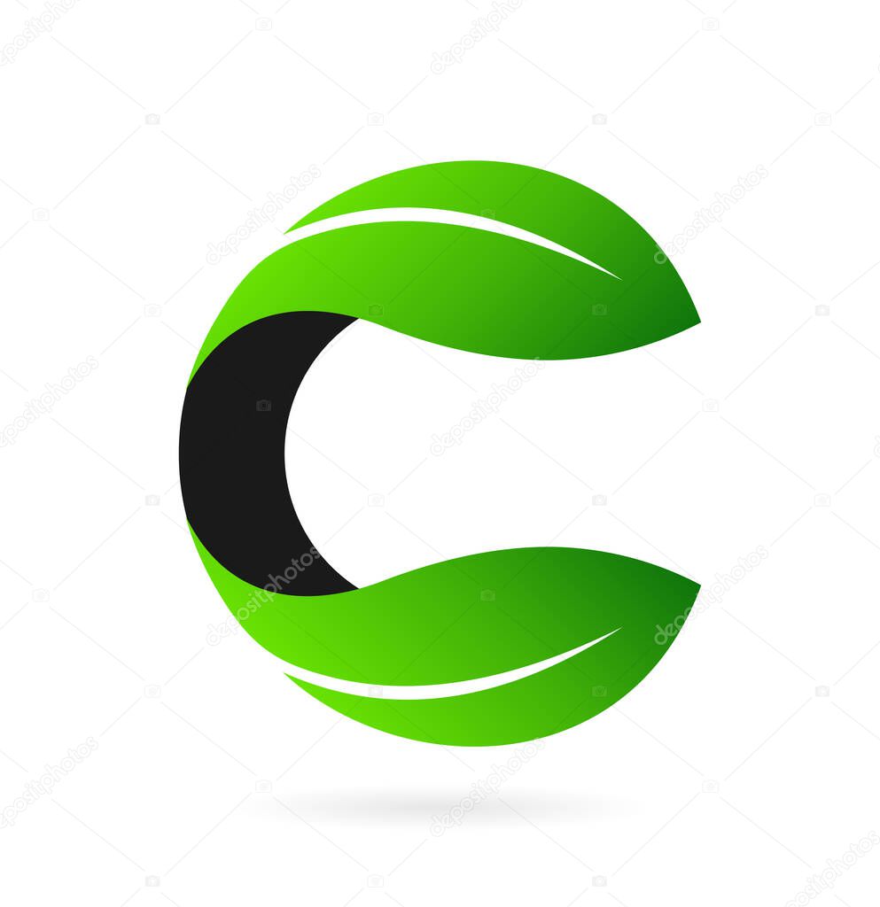 leaf letter c logo symbol