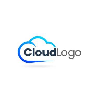 dijital bulut logo yazma kavramı