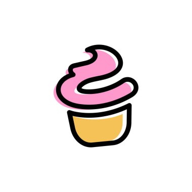 Modern konseptli fincan kek logosu.