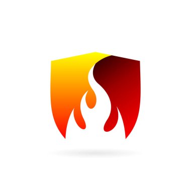 ateş kalkanı vektör logosu tasarımı